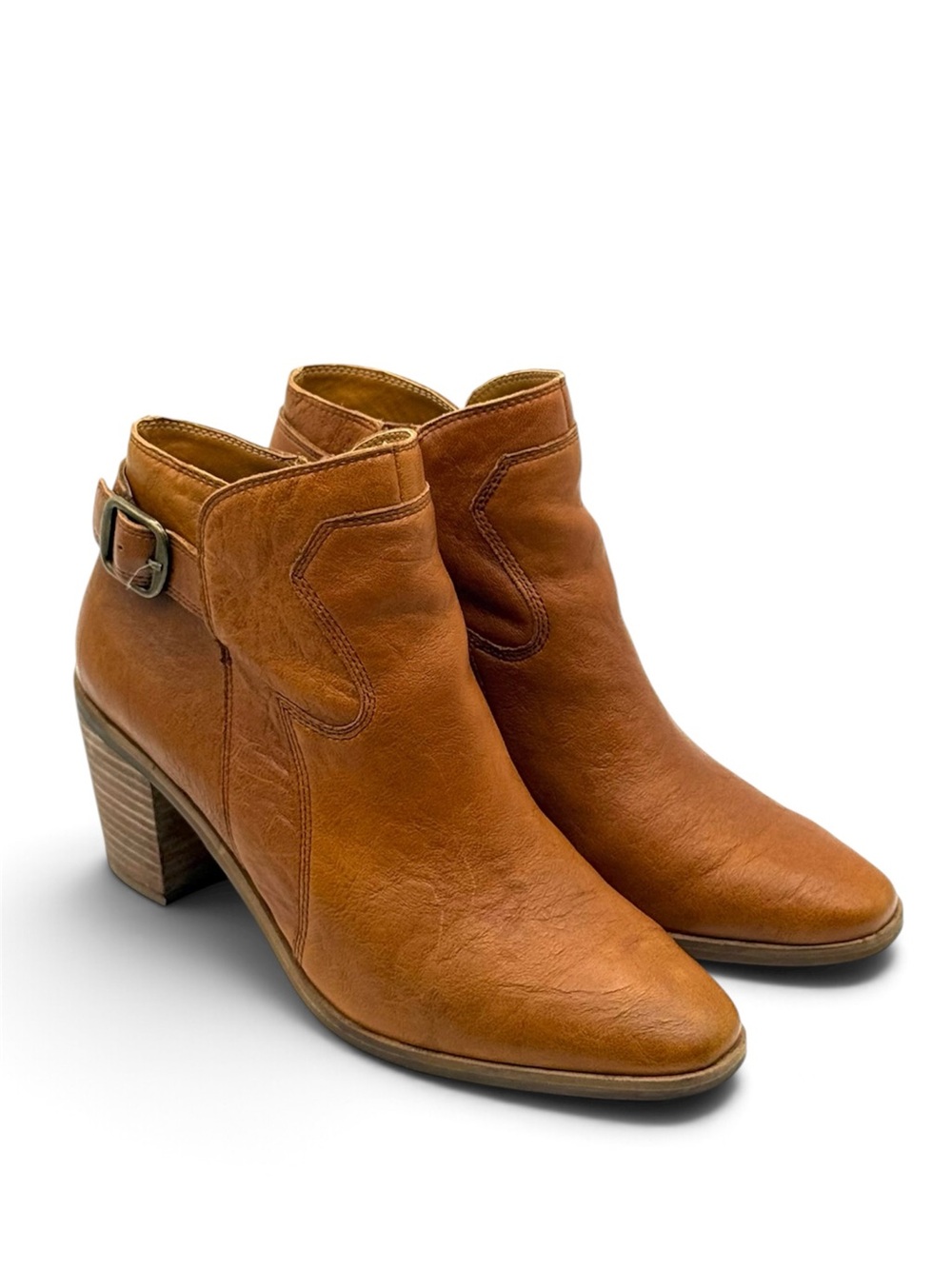 Lucky Brand Kauto Boot Chestnut Brown Leather Western Bootie 8